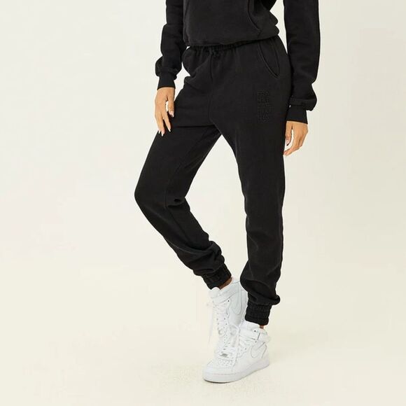 FRANKIES BIKINIS Frank Oversized Sweatpants Black High Waisted Joggers Size L - Picture 6 of 16